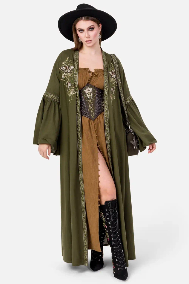 DARK BOTANY KIMONO MAXI