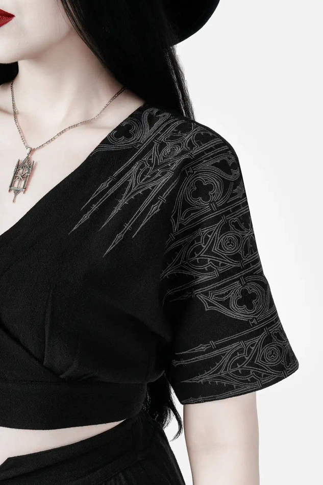 REQUIEM MOCK-WRAP BLOUSE
