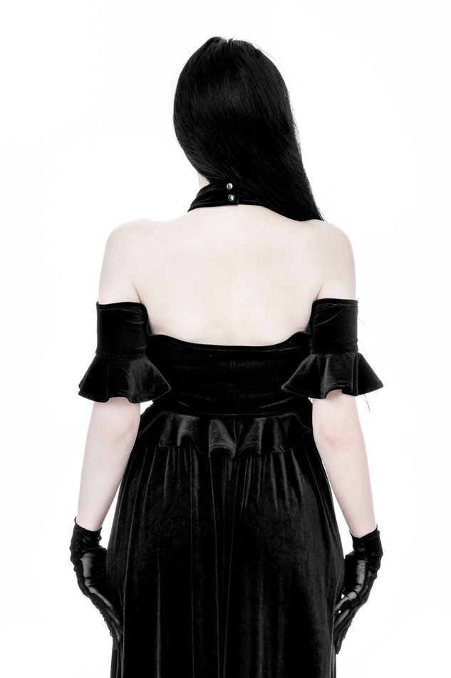 CRYPT VELVET MIDI SKIRT