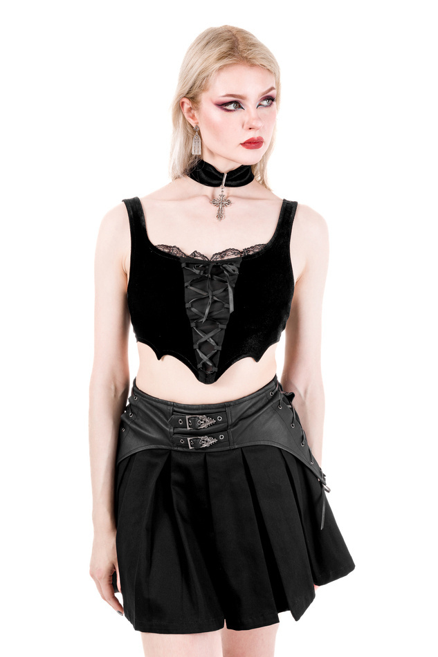 CROP-TOP MIT FLEDERMAUSSCHNÜRUNG