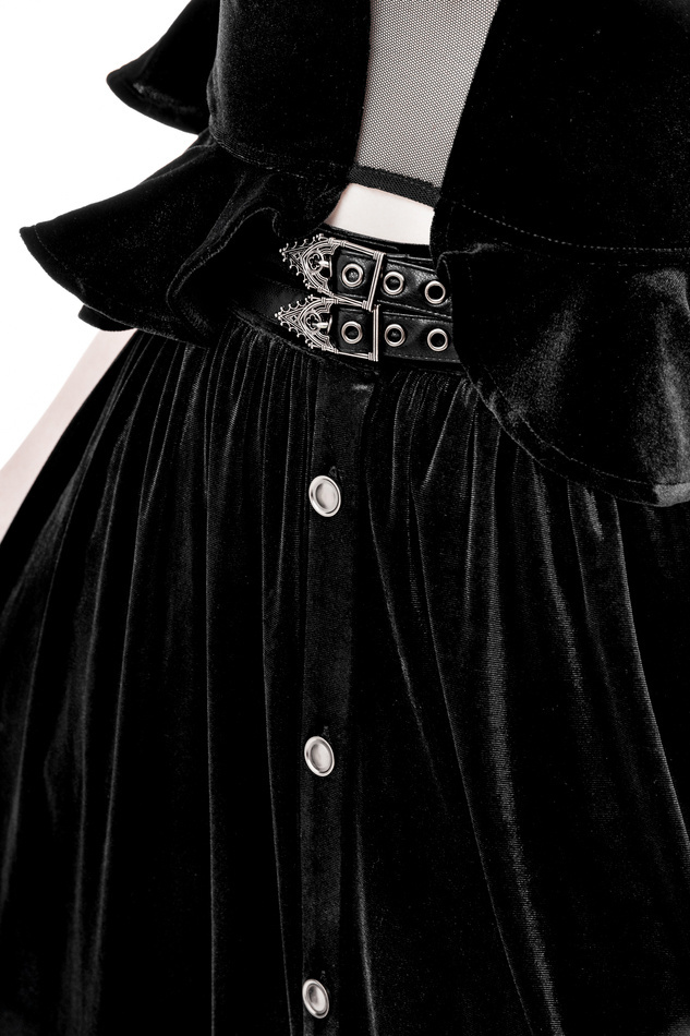 CRYPT VELVET MIDI SKIRT