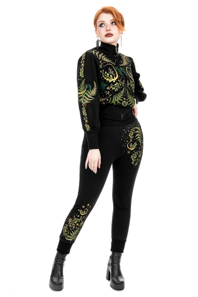 HERBAL SWEATPANTS Spodnie dresowe modelujące z haftem