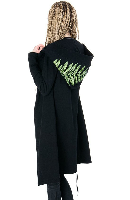 Langer, gotischer Fern Hoodie mit übergroßer Kapuze "FOREST WITCH"