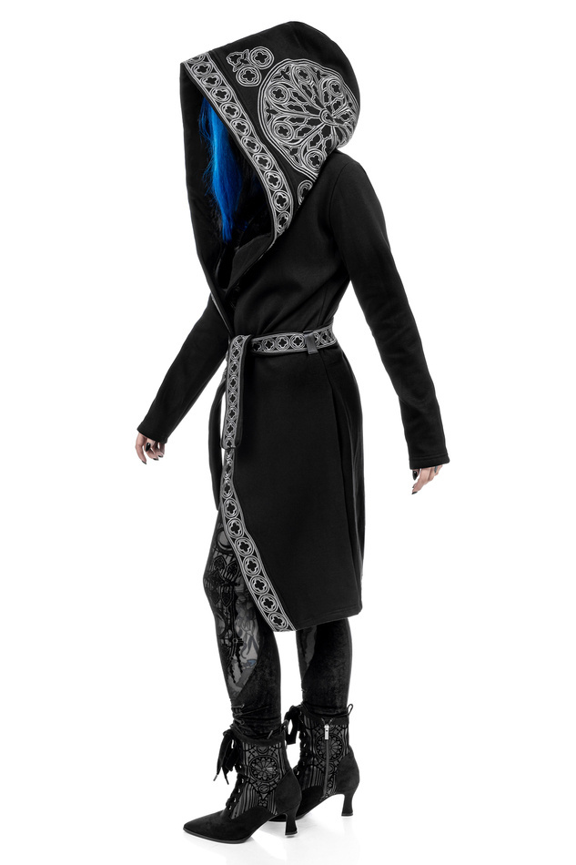 SACRUM HOODIE with Rose window embroidery