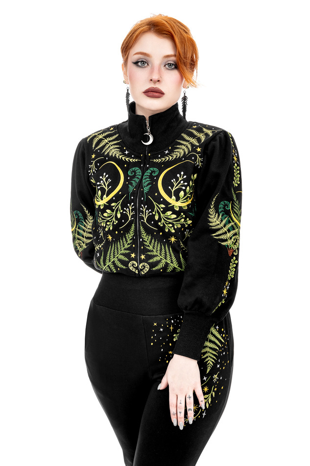 HERBAL CROPPED Krótka bluza z haftem