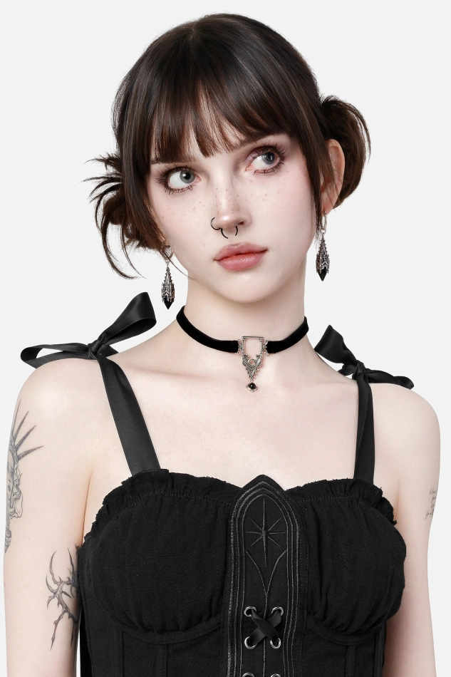 Aksamitny choker CATHEDRALIS VELVET COLLAR