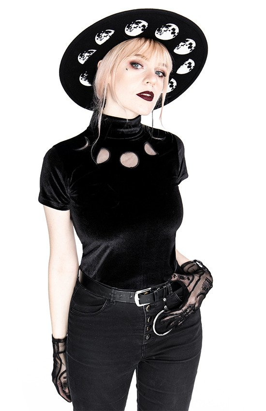 Black Velvet MOON PHASES Top Moon Witch