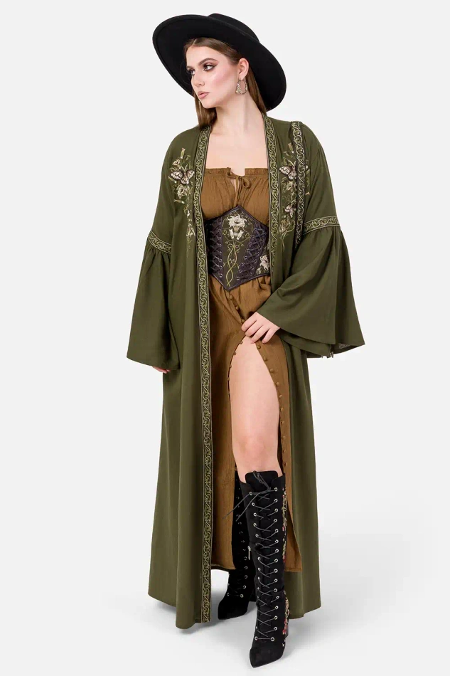 DARK BOTANY KIMONO MAXI