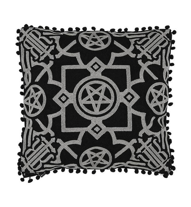 BLAIR BLACK CUSHION Gothic Kissenbezug dunkel Heimtextilien