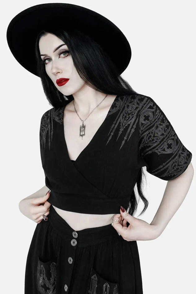 REQUIEM MOCK-WRAP BLOUSE