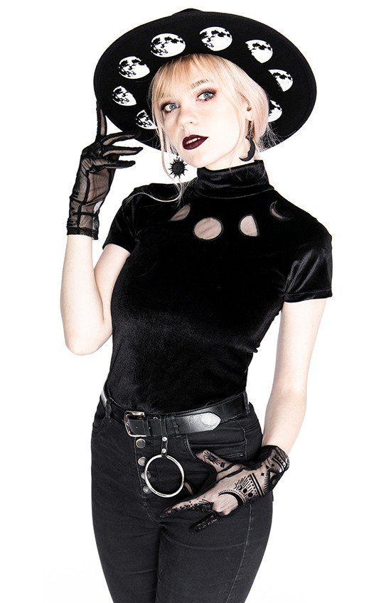 Black Velvet MOON PHASES Top Moon Witch